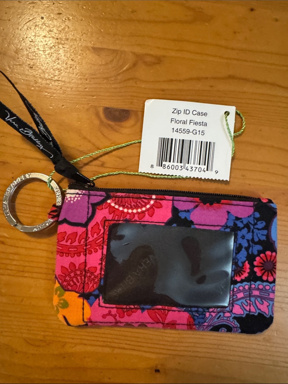 Vera Bradley Floral Fiesta Zip ID Case in Pink and Purple Multicolor